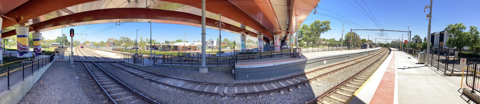 Electrified rail corridor with overhead wiring, Gawler line